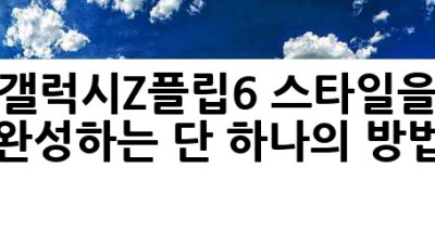 갤럭시Z플립6: 스타일을 완성하는 단 하나의 방법! ✨